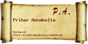 Priher Annabella névjegykártya